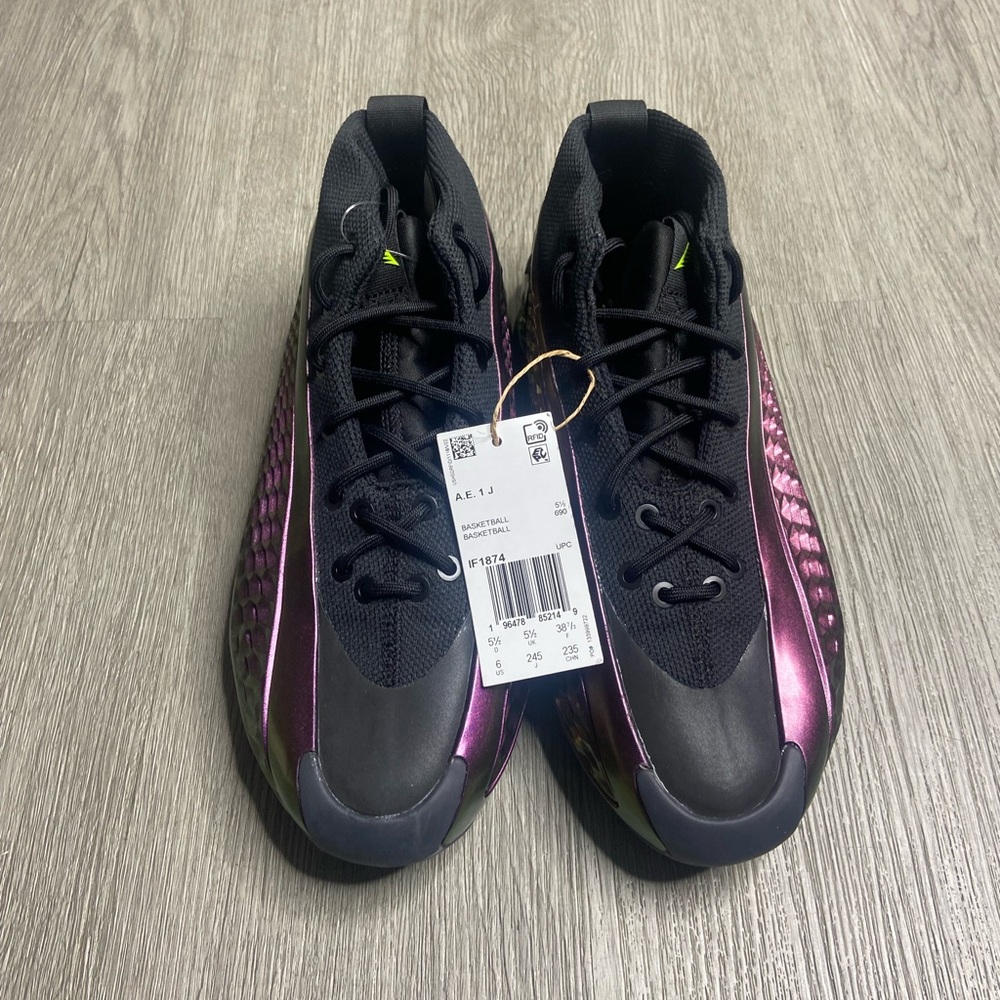 Addias A.E. 1J Anthony Edwards The Future GS Boys Shoe Size 7Y Purple NWT - Picture 8 of 14